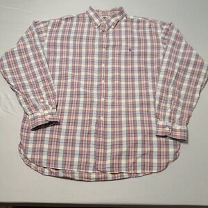 Vintage Ralph Lauren Plaid Button Down Shirt Men's Large 100% Cotton Classic Fit